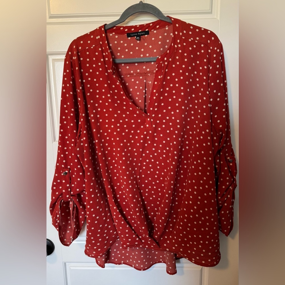 Women’s Lynn Ryan Red Polka Dot Top- Size 3 XL